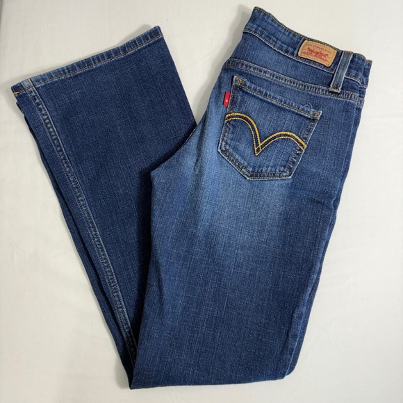 Levi's 518 Superlow Jeans Women's Bootcut Dark Wash Denim Size 3 Short - Picture 1 of 8
